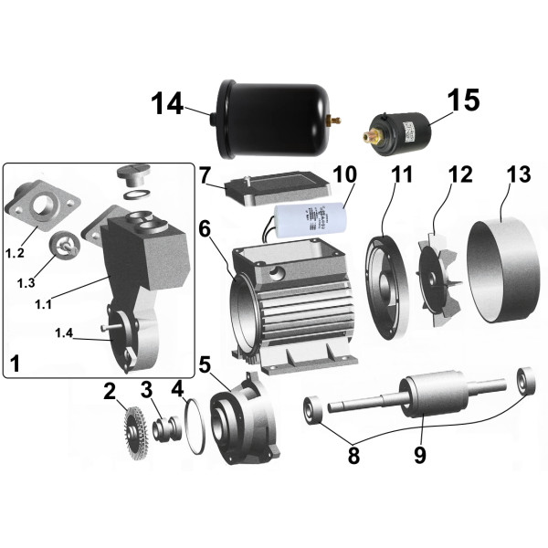 Насосна станція VOLKS pumpe  WZ370 0,37кВт бак 2л