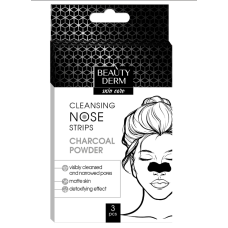 BEAUTYDERM Очищуючі смужки для носу з бамбуковим вугіллям, 3 шт (арт.)