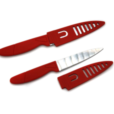 Ніж фруктовий з пл. червоним чохлом 4д 00904