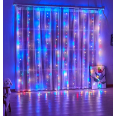 Гірлянда 300 LED 3*3м Штора USB+ДУ Multicolor (8940)