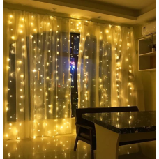 Гірлянда 300 LED 3*3м Штора USB+ДУ Теплий білий (8938)
