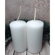 Свічка стовпчик лаковий білий 9,5*5 см 1шт