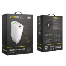 Мережевий Зарядний Пристрій Yoki Led Series YK-QC 3.0 18W (Бiлий)