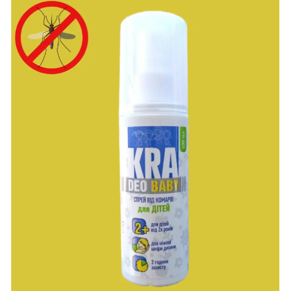 *Спрей від комарів дитячий 2+ 100 мл "KRA DEO BABY"