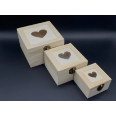 Скринька для декупажу з замком Серце "L" С-303 1шт