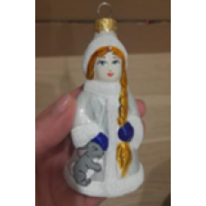 Скляна іграшка Снігурочка з косою 1016