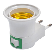 Патрон в розетку з вимикачем, цоколь Е27