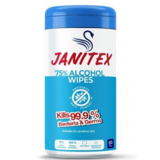 Серветки вологі дезінфікуючі Janitex 75% спирту банка синя 80 шт