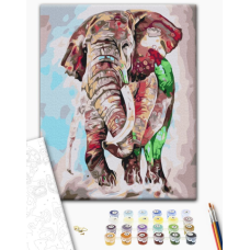 BS52169 Картини за номерами Веселковий слон Класік 40х50