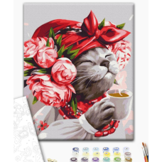 BS53241 Картини за номерами Киця господинька ©Маріанна Пащук Класік 40х50 патріотичні / роялті