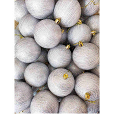 Набір ялинкових куль 4шт уп. d 80мм Срібло лінія №0380