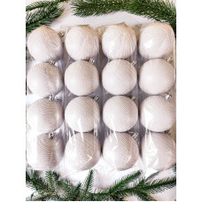 Набір ялинкових куль 4шт уп. d 80мм колір білий лінія №0323