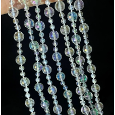 Декоративна нитка з кристалів / Гірлянда з намистин "Диско шар" 3м Ø-8 мм