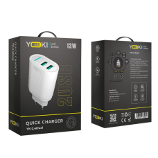 Мережевий Зарядний Пристрій Yoki Led Series YK-2.4Dual 12W (Бiлий)