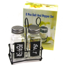 Сільничка скло 2шт набір з підставкою (96) (26022)