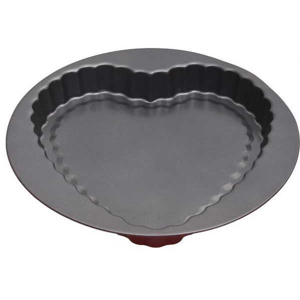 Форма металева кругла Серце 27,5*3см