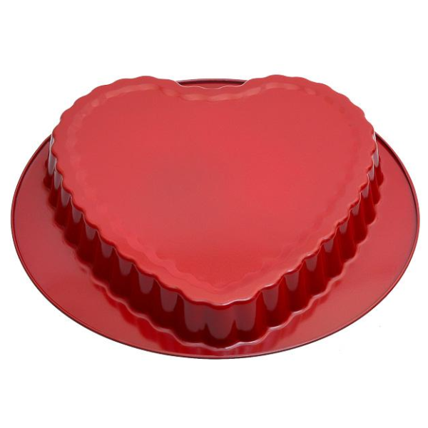 Форма металева кругла Серце 27,5*3см