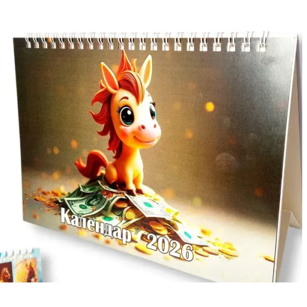Календар настільний перекидний А5 21*15 см із символом 2026 року Коня