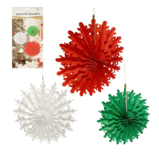 Набір підвісних паперових новорічних прикрас 3шт "Сніжинка" CG-9