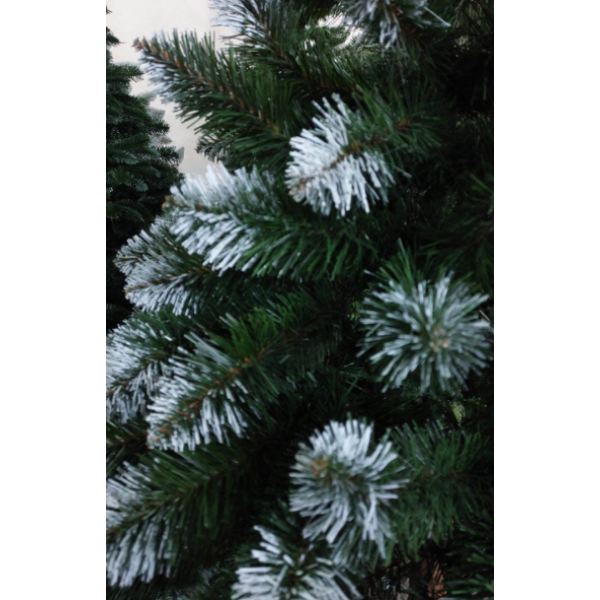 Ялинка Лідія SLIM, ЗЕЛЕНА з білими кінчиками, 200 см.