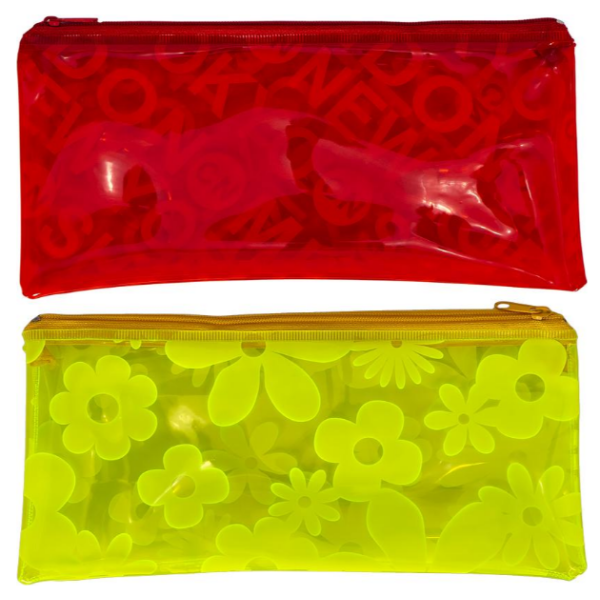 Пенал - косметичка силікон неоновий МІКС "Букви/Квіти 23560-2