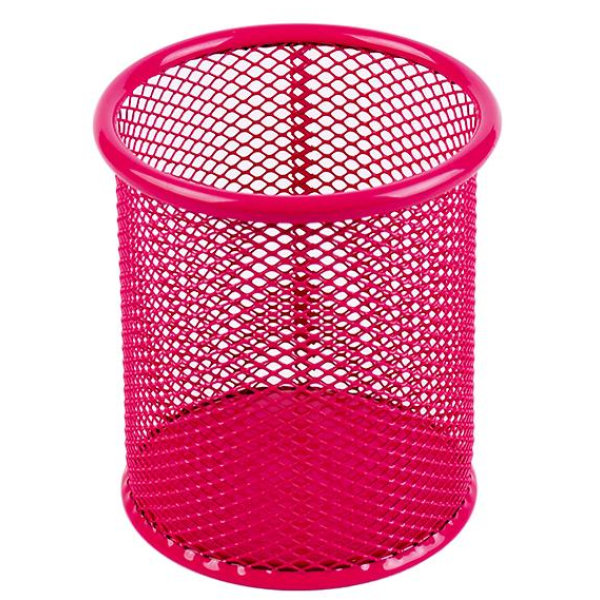 Стакан для ручок металевий "Сітка" 802-С, кольоровий 9,5х8,5 см