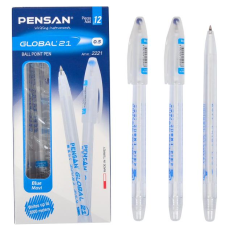 Ручка масляна GLOBAL 21 синя P2221