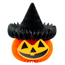 Паперовий об'ємний декор "Гарбуз у капелюсі" на Halloween 28*24см