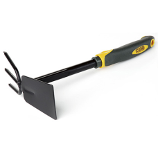 Мотика комбінована плоска + 3-х зуба з обгумованою рукояткою 550524
