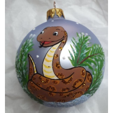 Ялинкова іграшка Змія 80мм скло