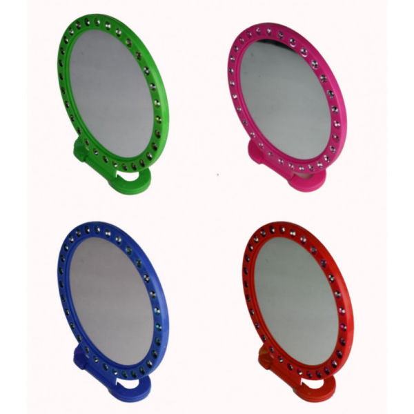 Дзеркало пластикове з камінням 12см