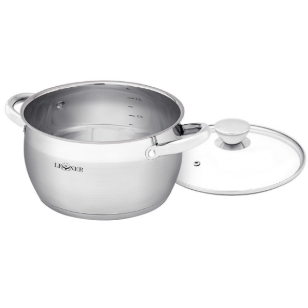 55865-24 Каструля "Lessner" з корозійностійкої сталі з кришкою 6,9л