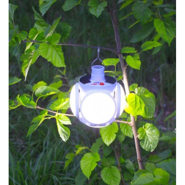 Підвісна лампа для кемпінгу та відпочинку на акумуляторі із сонячною панеллю BL 2029 USB