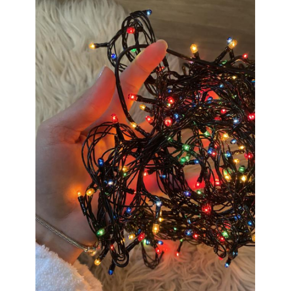 Гірлянда 100 LED/80L Multicolor чорний дріт 9м D-13