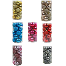 Кулі новорічні пластик 20шт 6см 01287