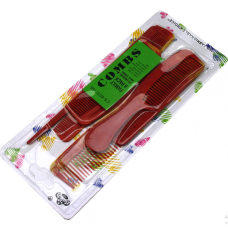 Гребінець №600-6-1-М пл. кор. мат. у наб. 6шт на листі з бум. зел. (3,6*18,5)см (432)