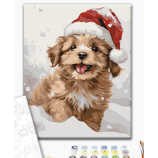 BS53838 Картини за номерами Засніжене цуценя Класік 40х50