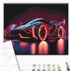 BS53713 Картини за номерами Неоновий автомобіль Класік 40х50 Metalic/Флуоресцентні