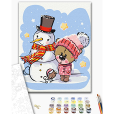 KBS0078 Картини за номерами Святкові друзі Класік 30х40