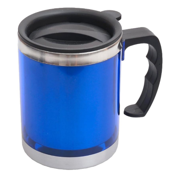 Термокружка 450 мл кольорова з ручкою 11*8,5см X2-45