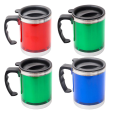 Термокружка 450 мл кольорова з ручкою 11*8,5см X2-45