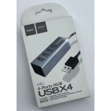 Хаб USB Hoco HB1 Line Machine на 4 порти (Сірий)