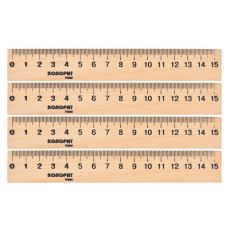 Лінійка 15 см, дерев'яна 110169