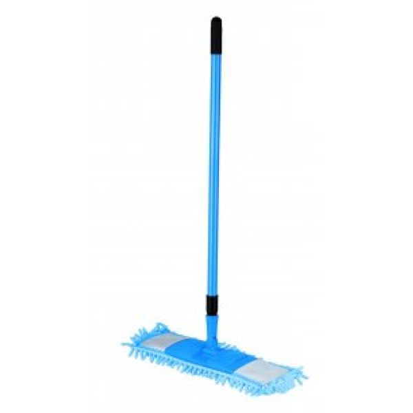 Швабра для прибирання, основа з мікрофібри 44 см лапша, ручка телескоп 120см 05657