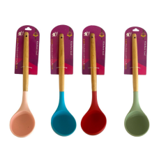 Половник силіконовий з дерев'яною ручкою