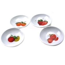 Тарілка біла з малюнком 9*9*2см уп 4шт