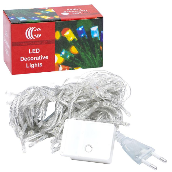 Гірлянда 100 LED/80L Multicolor прозорий дріт 7/9м D-12 (01363)