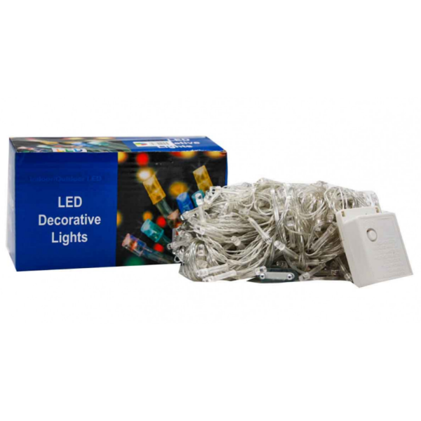 Гірлянда 100 LED/80L Multicolor прозорий дріт 7/9м D-12 (01363)
