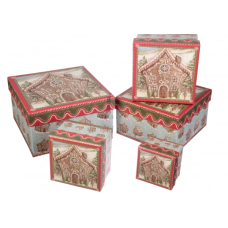 Новорічна подарункова коробка "Теремок" L
