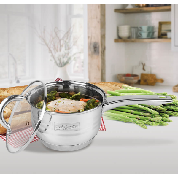 Ковш з кришкою д.16 см, 2,1 л Maestro MR-3513-16S